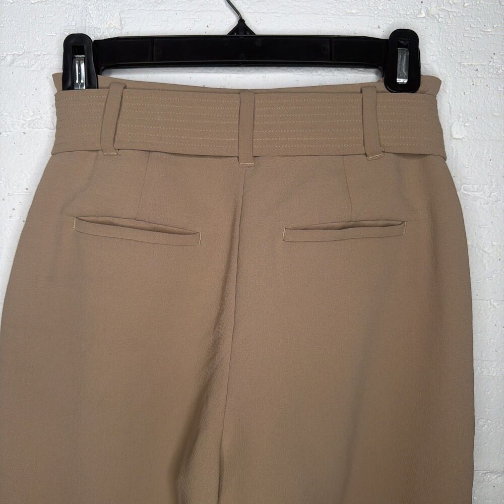 ARITZIA Wilfred Tie Front Pant 2 Belted Crepette High-Rise Crop Tan Capsule Twee - Picture 6 of 9
